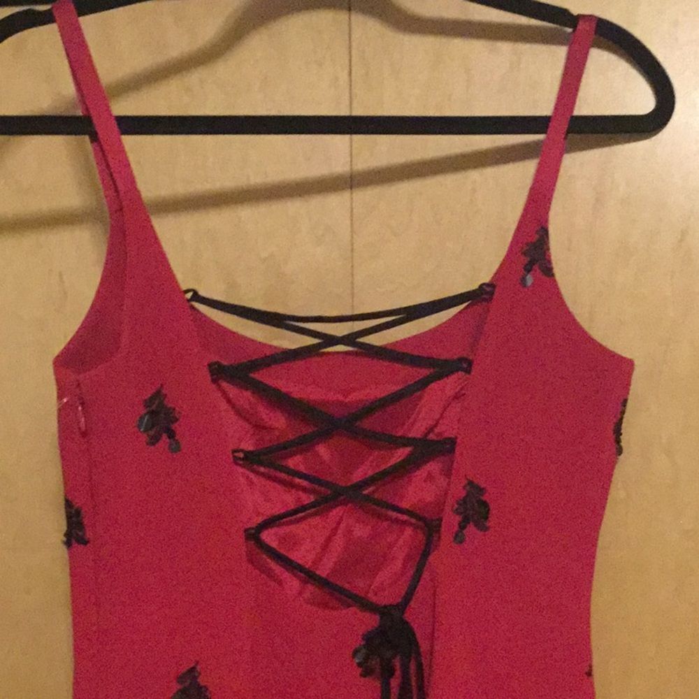 Cinq a Sept Embroidered Lace-Up Back Dress - Picture 9 of 13